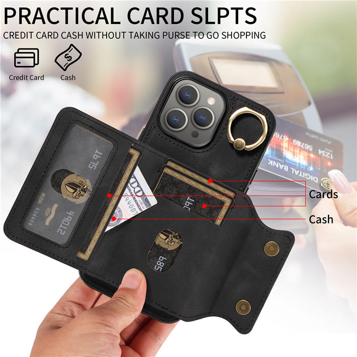 Card Holder Kickstand Magnetic PU Leather Phone Case