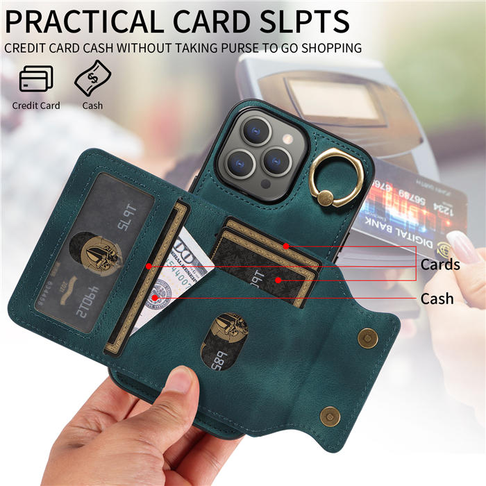 Card Holder Kickstand Magnetic PU Leather Phone Case