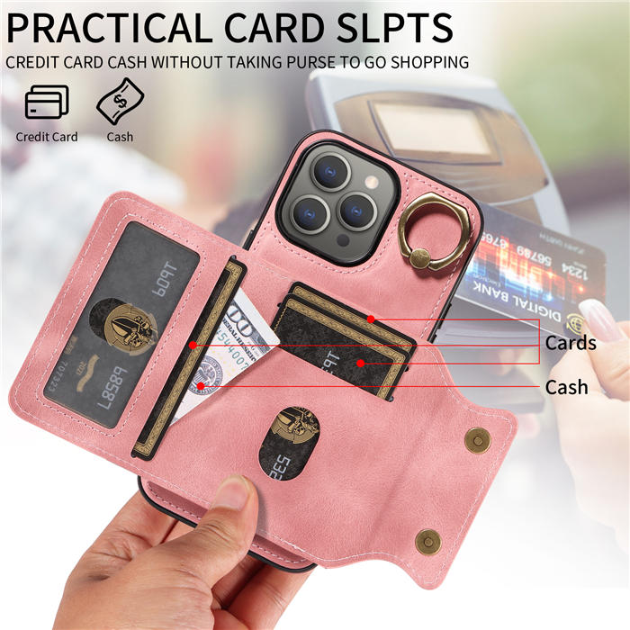 Card Holder Kickstand Magnetic PU Leather Phone Case