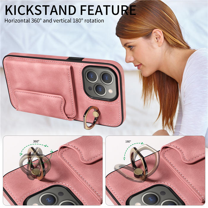 Card Holder Kickstand Magnetic PU Leather Phone Case