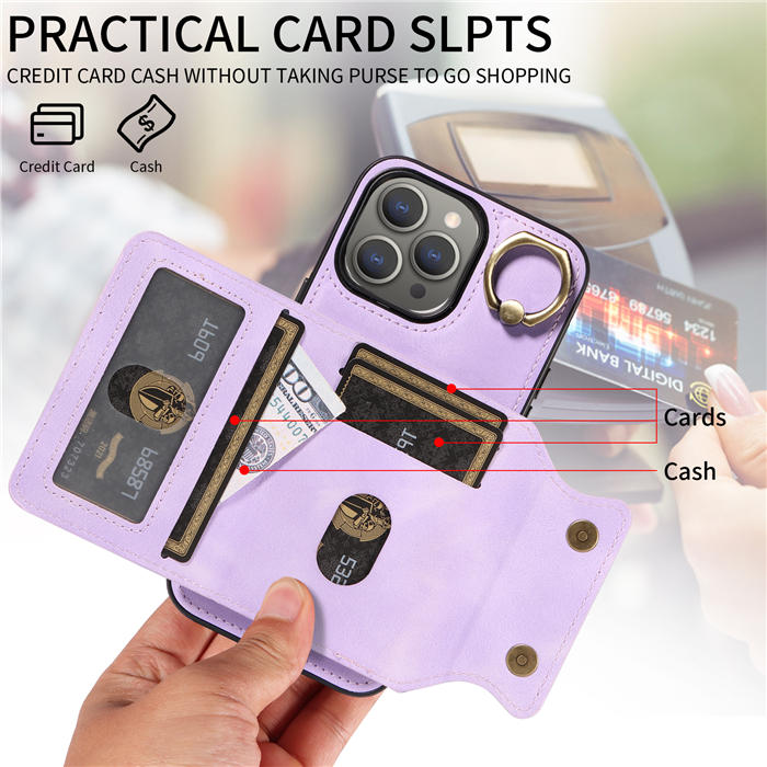 Card Holder Kickstand Magnetic PU Leather Phone Case