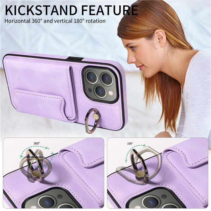 Card Holder Kickstand Magnetic PU Leather Phone Case