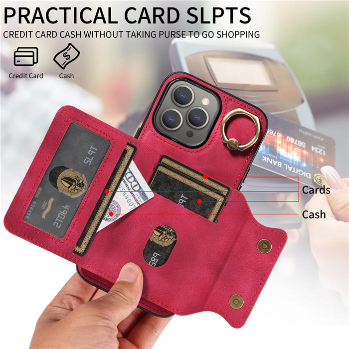 Card Holder Kickstand Magnetic PU Leather Phone Case