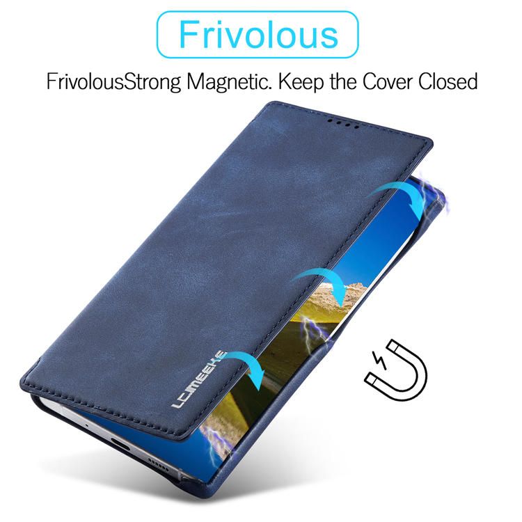 LC.IMEEKE Samsung Galaxy S22 Ultra Card Slot Magnetic Case Blue