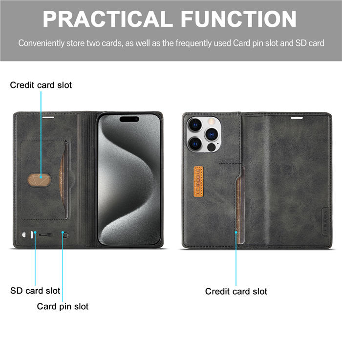 LC.IMEEKE Wallet Kickstand Magnetic Buckle Phone Case