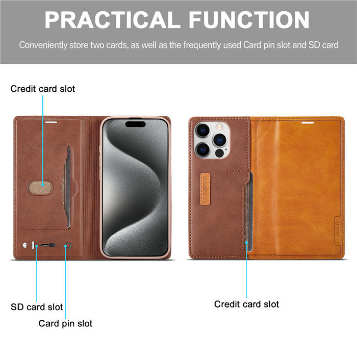 LC.IMEEKE Wallet Kickstand Magnetic Buckle Phone Case