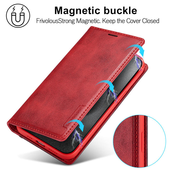 LC.IMEEKE Wallet Kickstand Magnetic Buckle Phone Case