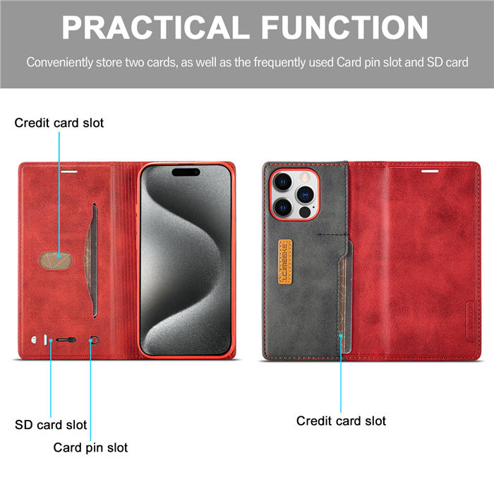 LC.IMEEKE Wallet Kickstand Magnetic Buckle Phone Case