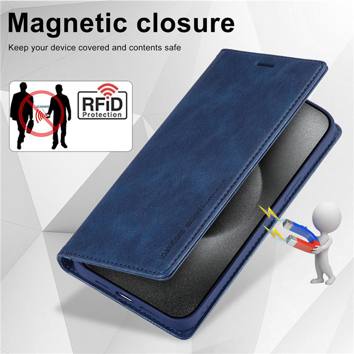 LC.IMEEKE iPhone 15 Pro Max Wallet RFID Blocking Case