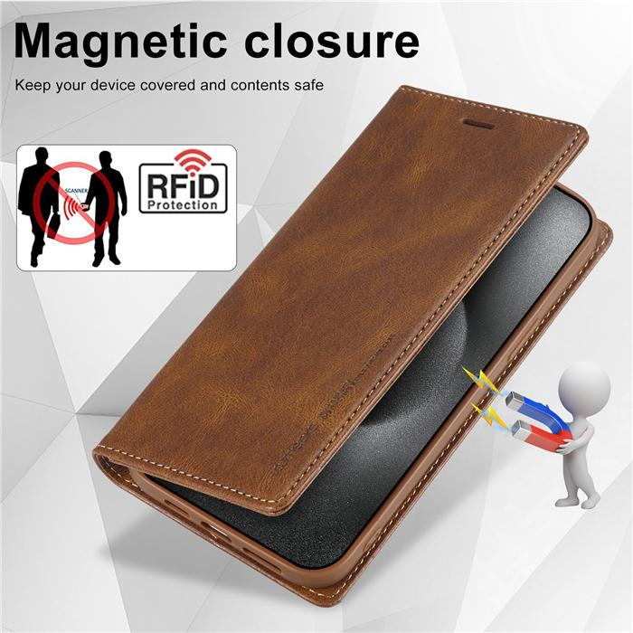 LC.IMEEKE iPhone 15 Pro Max Wallet RFID Blocking Case