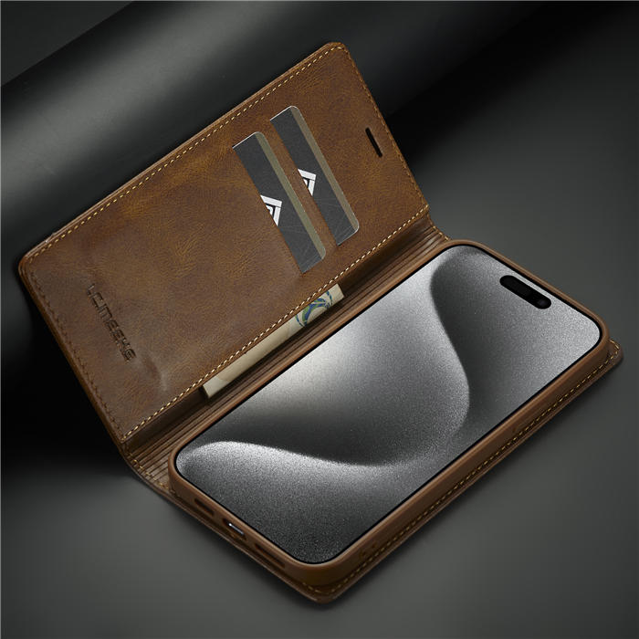 LC.IMEEKE iPhone 15 Pro Max Wallet RFID Blocking Case