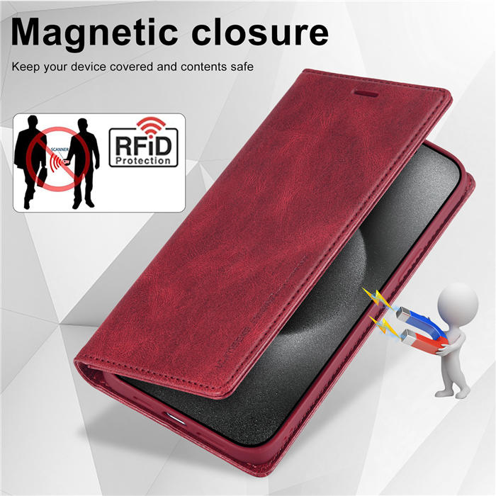 LC.IMEEKE iPhone 15 Pro Max Wallet RFID Blocking Case