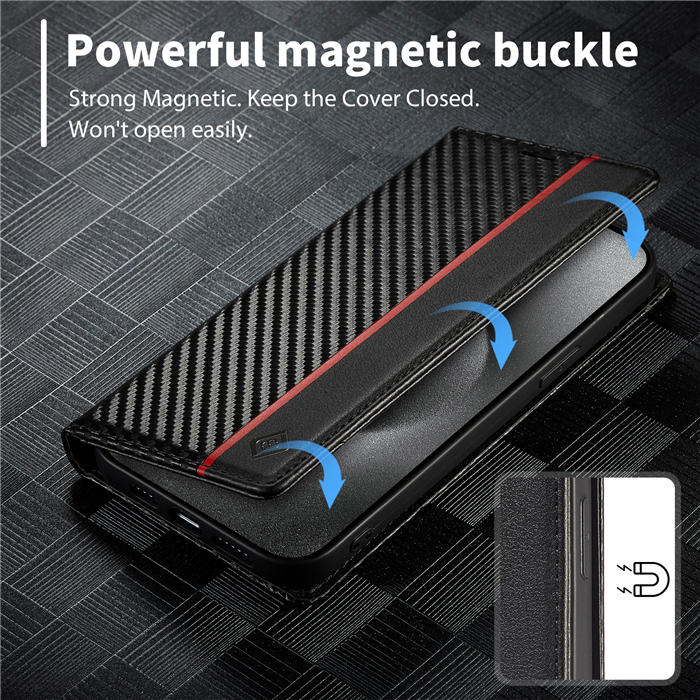 LC.IMEEKE Wallet Kickstand Magnetic Buckle Phone Case