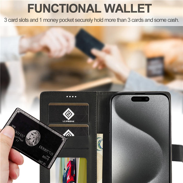 LC.IMEEKE Wallet Kickstand Magnetic Buckle Phone Case