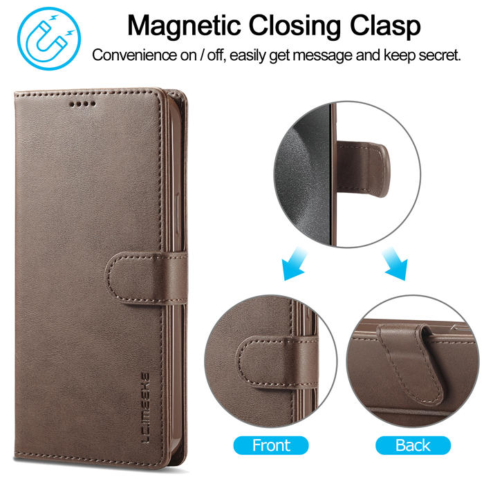 LC.IMEEKE Wallet Kickstand Magnetic Buckle Phone Case