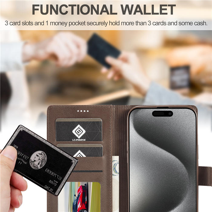 LC.IMEEKE Wallet Kickstand Magnetic Buckle Phone Case