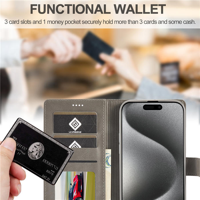 LC.IMEEKE Wallet Kickstand Magnetic Buckle Phone Case