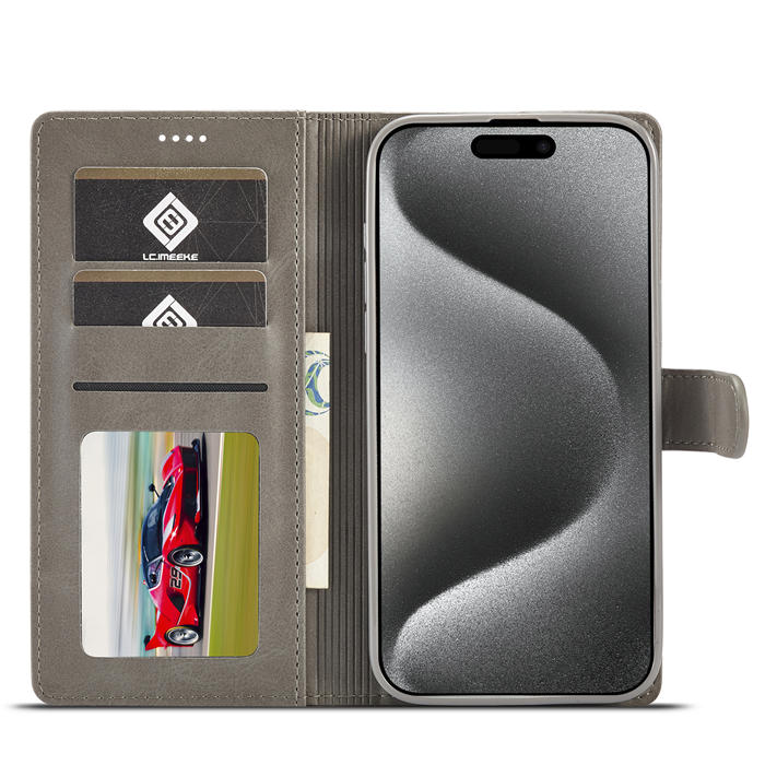 LC.IMEEKE Wallet Kickstand Magnetic Buckle Phone Case