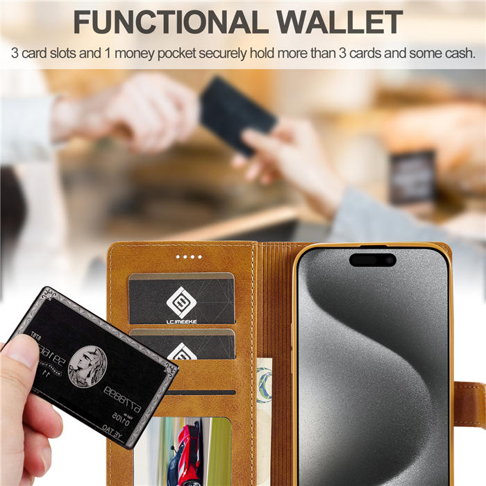 LC.IMEEKE Wallet Kickstand Magnetic Buckle Phone Case