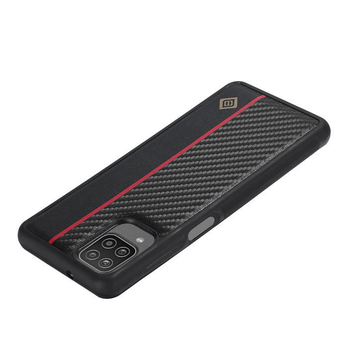 LC.IMEEKE Samsung Galaxy A12 Carbon Fiber Texture Phone Cover