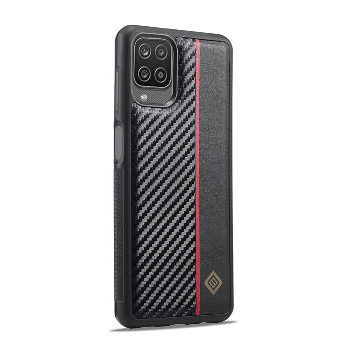 LC.IMEEKE Samsung Galaxy A12 Carbon Fiber Texture Phone Cover