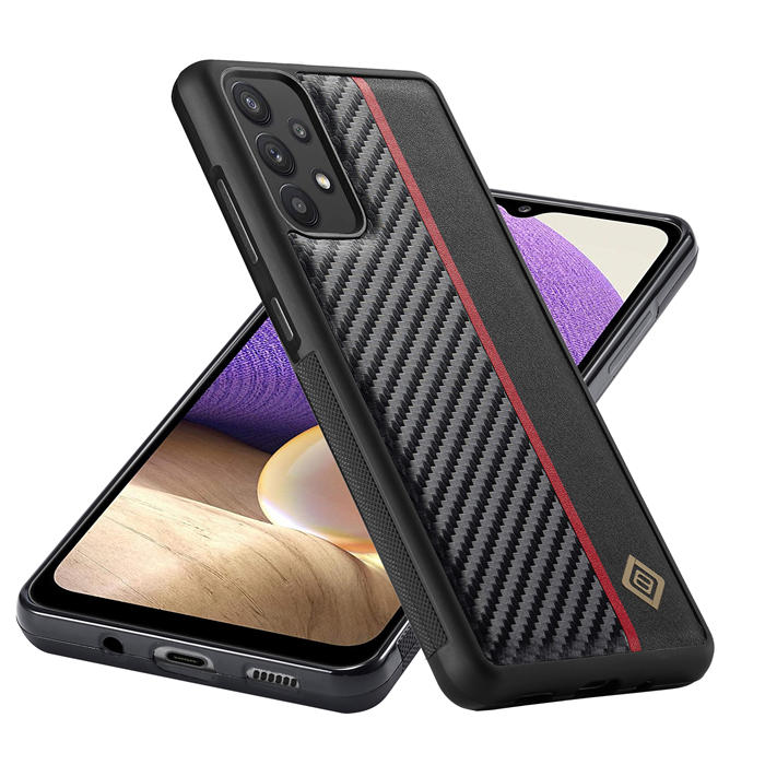 LC.IMEEKE Samsung Galaxy A32 5G Carbon Fiber Texture Phone Cover