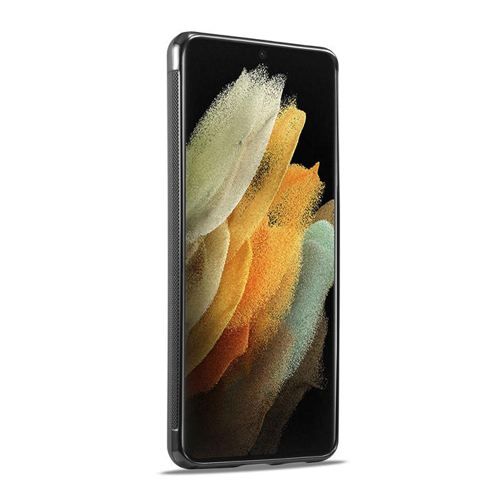 LC.IMEEKE Samsung Galaxy S21 Ultra Carbon Fiber Texture Phone Cover