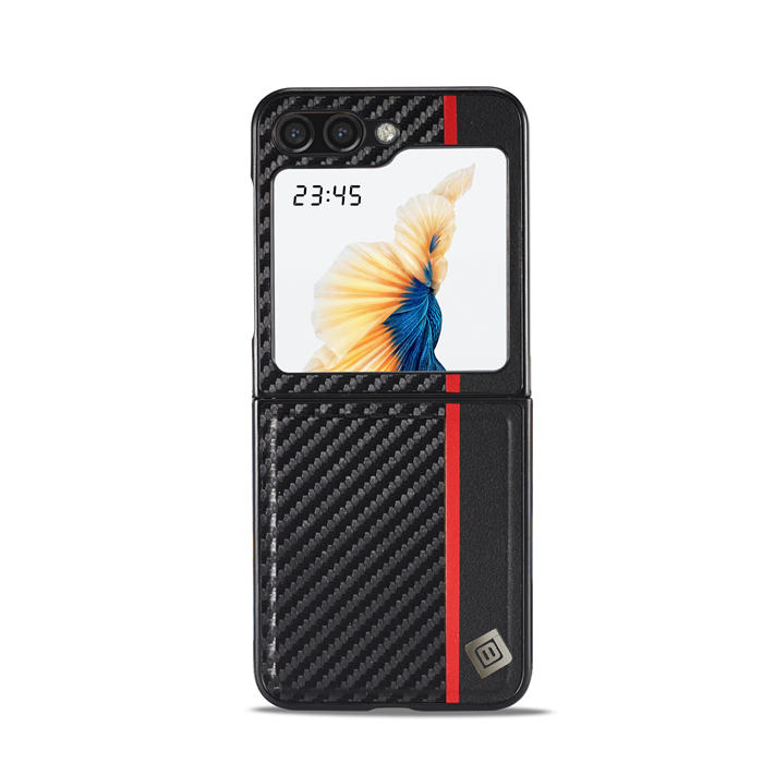 LC.IMEEKE Samsung Galaxy Z Flip5 Carbon Fiber Texture Cover 