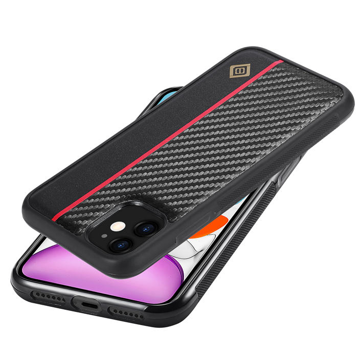 LC.IMEEKE iPhone 11 Carbon Fiber Texture Phone Cover