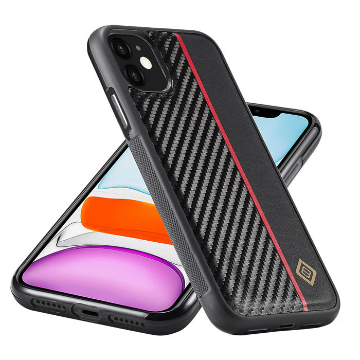 LC.IMEEKE iPhone 11 Carbon Fiber Texture Phone Cover