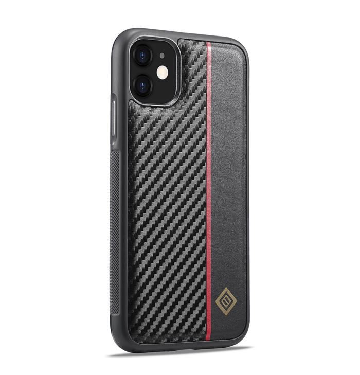 LC.IMEEKE iPhone 11 Carbon Fiber Texture Phone Cover