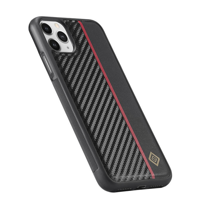 LC.IMEEKE iPhone 11 Pro Max Carbon Fiber Texture Phone Cover