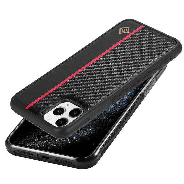 LC.IMEEKE iPhone 11 Pro Max Carbon Fiber Texture Phone Cover