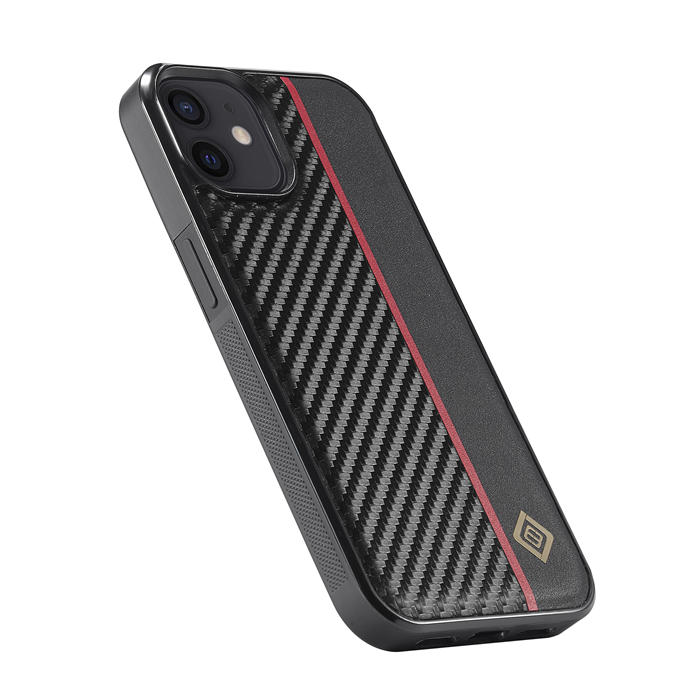 LC.IMEEKE iPhone 12 Mini Carbon Fiber Texture Phone Cover