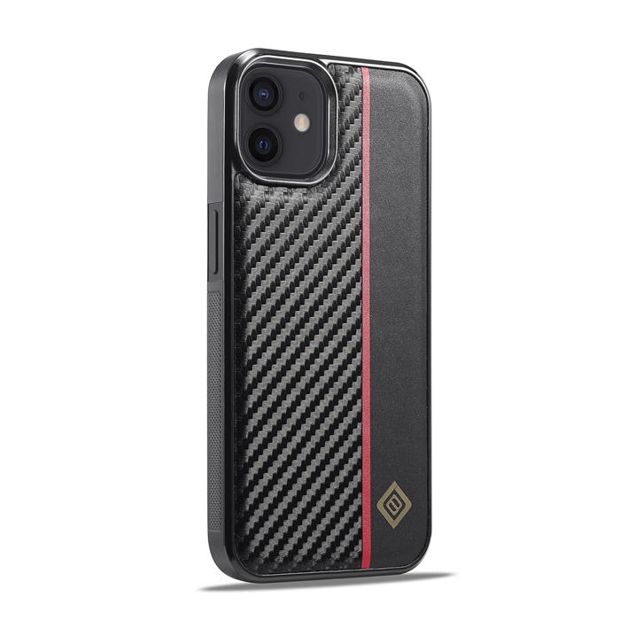 LC.IMEEKE iPhone 12 Mini Carbon Fiber Texture Phone Cover