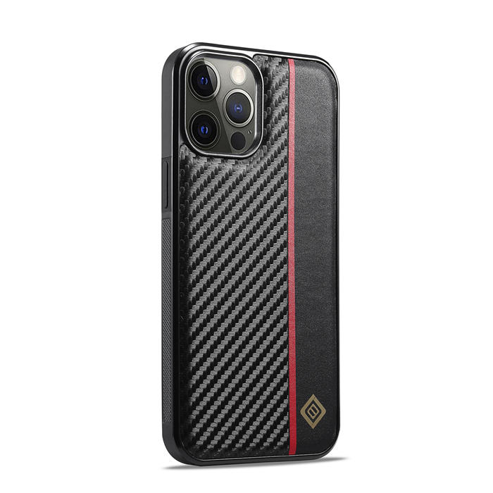 LC.IMEEKE iPhone 12/12 Pro Carbon Fiber Texture Phone Cover