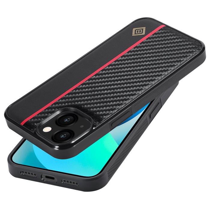 LC.IMEEKE iPhone 13 Mini Carbon Fiber Texture Phone Cover