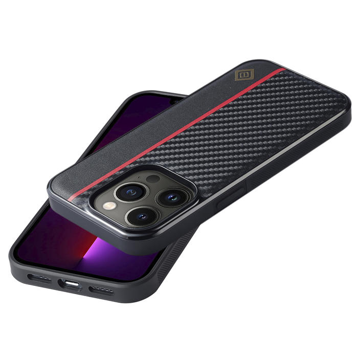 LC.IMEEKE iPhone 13 Pro Carbon Fiber Texture Phone Cover