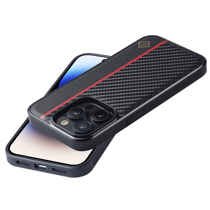 LC.IMEEKE iPhone 14 Pro Carbon Fiber Texture Phone Cover