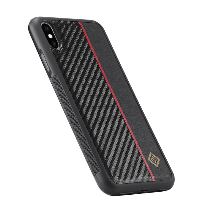 LC.IMEEKE iPhone XR Carbon Fiber Texture Phone Cover