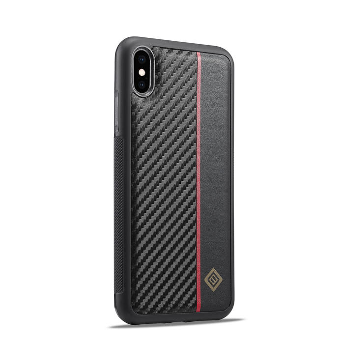 LC.IMEEKE iPhone XR Carbon Fiber Texture Phone Cover