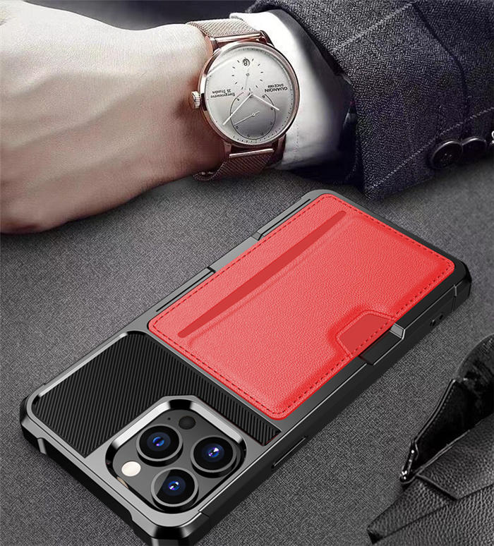 Shockproof Card Slot Magnetic PU Leather + TPU Phone Case