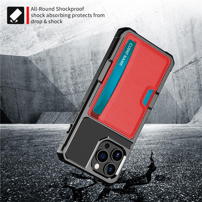 Shockproof Card Slot Magnetic PU Leather + TPU Phone Case