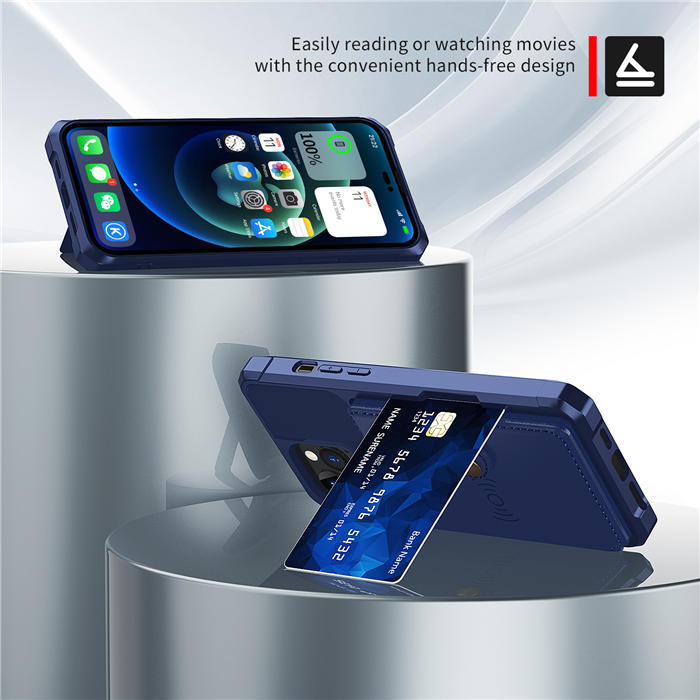 Kickstand Card Holder PU Leather Coated TPU Phone Case