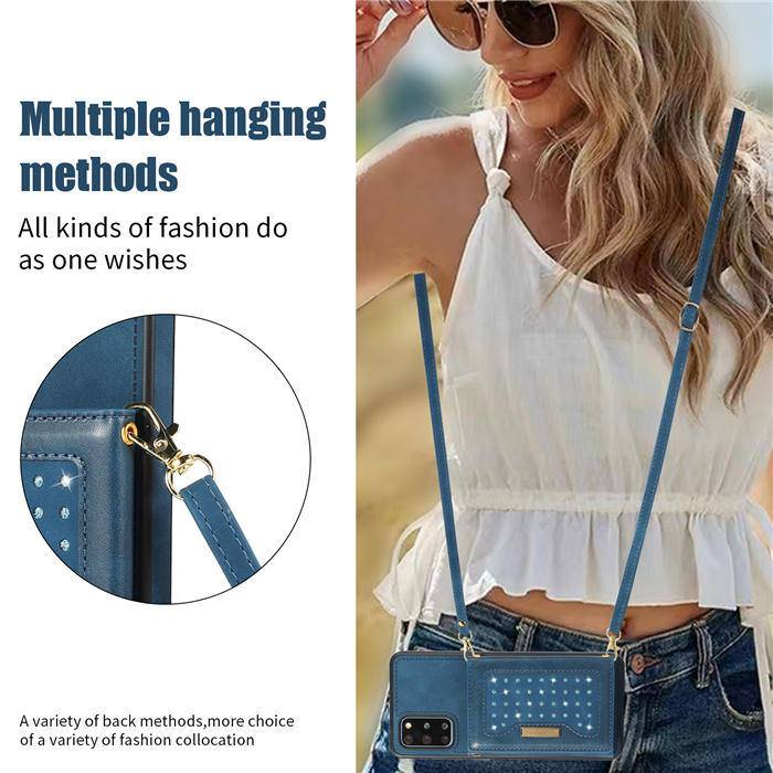 Bling Crossbody Bag Wallet Samsung Galaxy S20 FE Case with Lanyard Strap