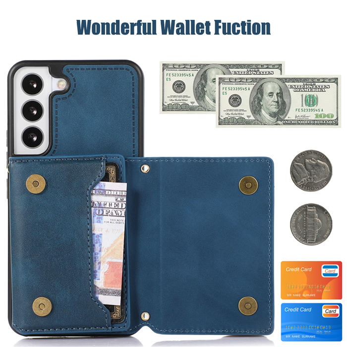 Bling Crossbody Bag Wallet Samsung Galaxy S22 Case with Lanyard Strap