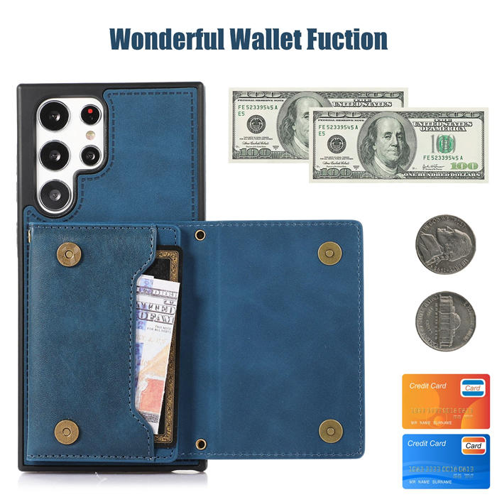 Bling Crossbody Bag Wallet Samsung Galaxy S22 Ultra Case with Lanyard Strap