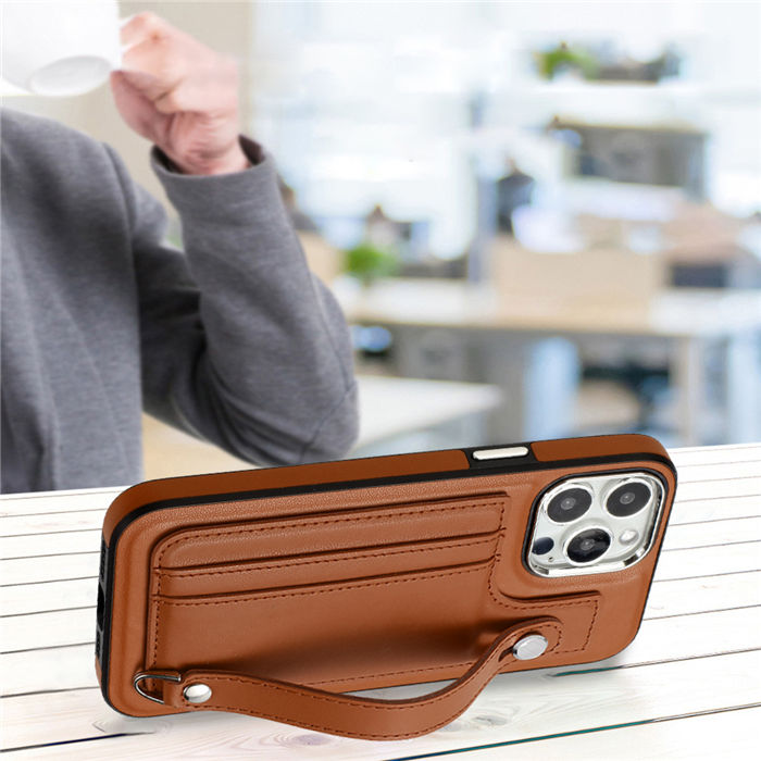 Wrist Design Card Holder TPU + PU Leather Phone Case