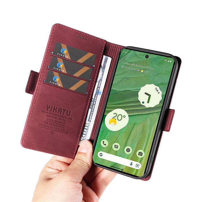 YIKATU Google Pixel 7 Wallet Kickstand Case