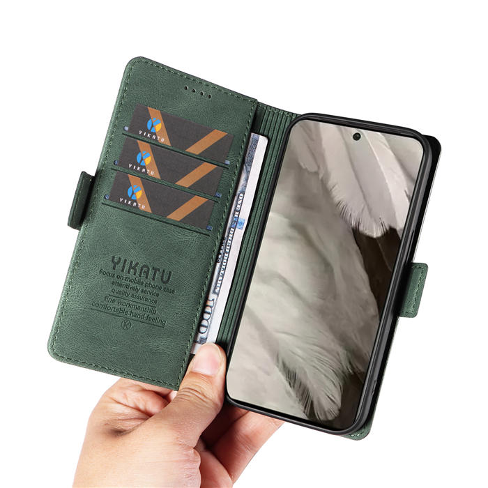 YIKATU Google Pixel 8 Wallet Kickstand Case